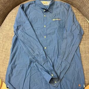 Scotch & Soda Casual Blue Button-Down Shirt